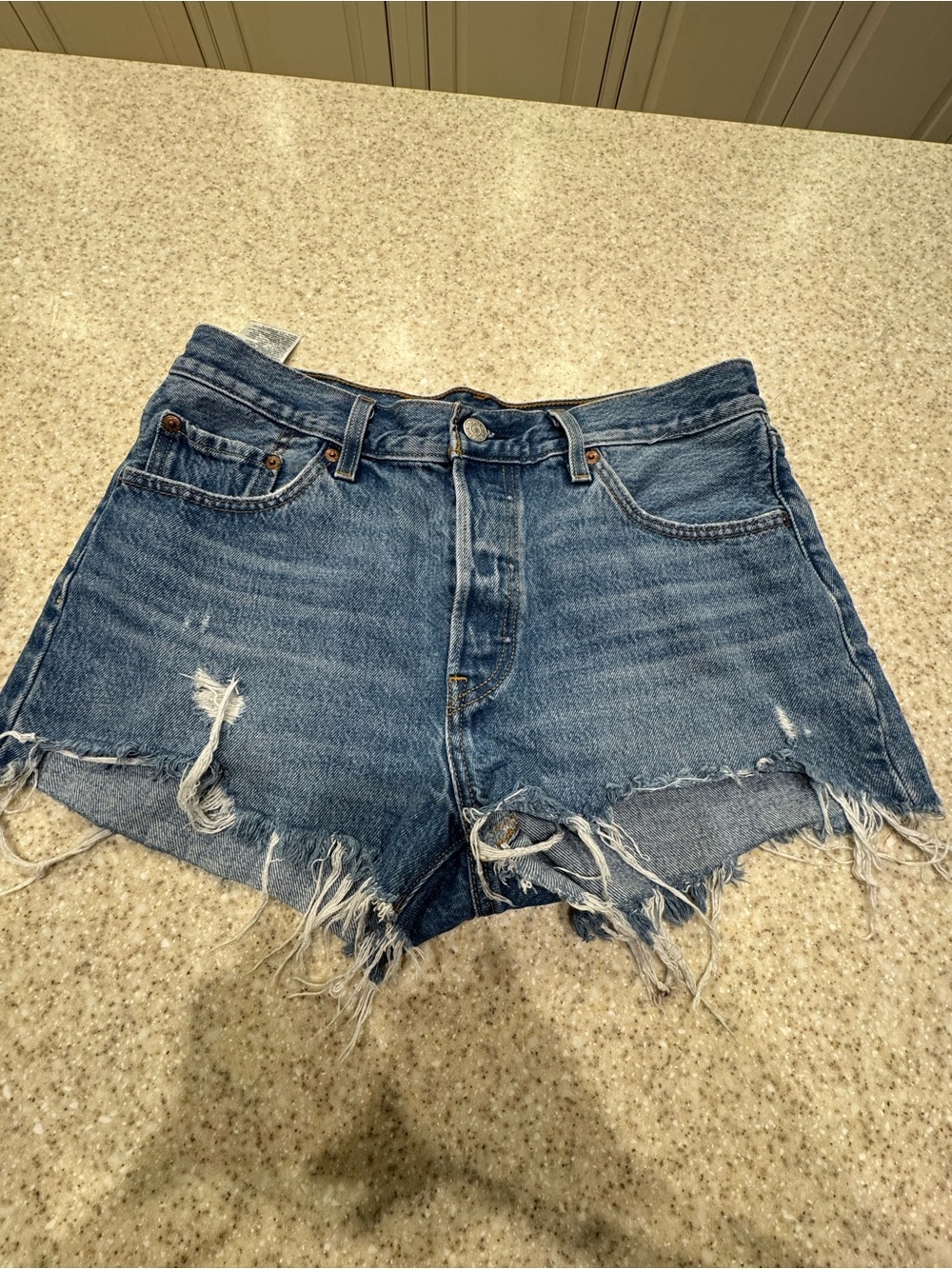 Levi’s 501 Distressed Denim Shorts- size 29